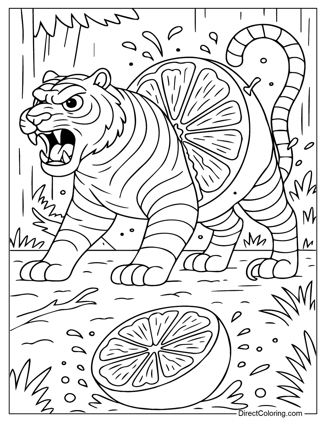 Tigroligre Frutonni Coloring Page